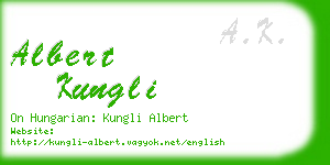 albert kungli business card